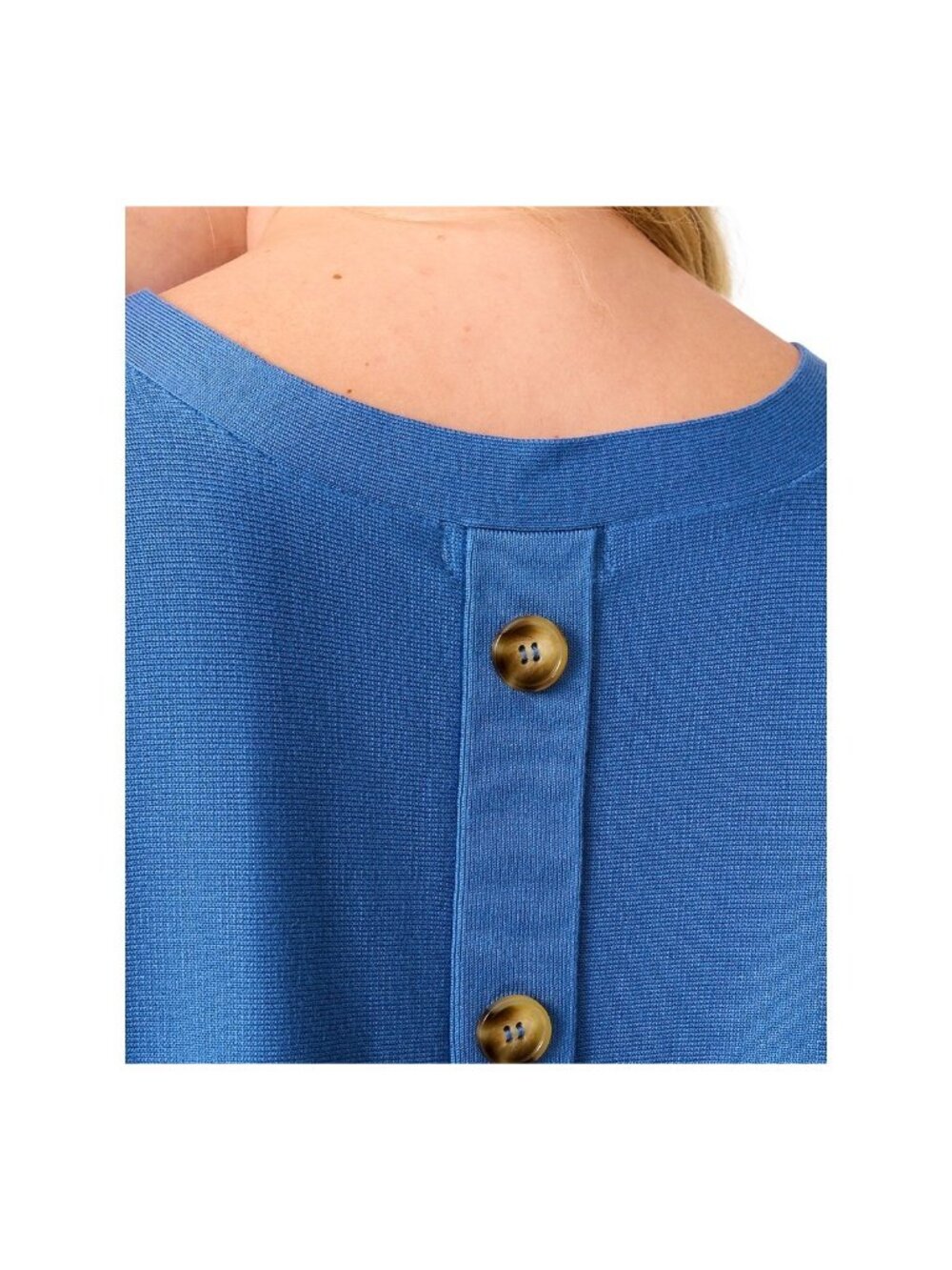 Melissa Paige Plus Size 3X Button-Back Boat neck Dolman-Sleeve Sweater Blue $52 - Picture 3 of 3